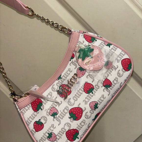 Juicy Couture Pink and White Strawberry Print Bag - Picture 1 of 3